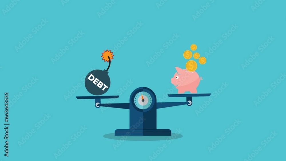 Debt and income on scales. Weighing, balance, debt statistics . Debt and income on scales. Weighing, balance, debt statistics .