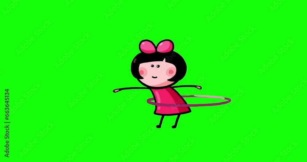 Cartoon pink kid character moves Kasia isolated hula hoop loop short play. Moving child serie transparent greenbox. Useful content presenter no background. Cartoon pink kid character moves Kasia isolated hula hoop loop short play. Moving child serie transparent greenbox. Useful content presenter no background.