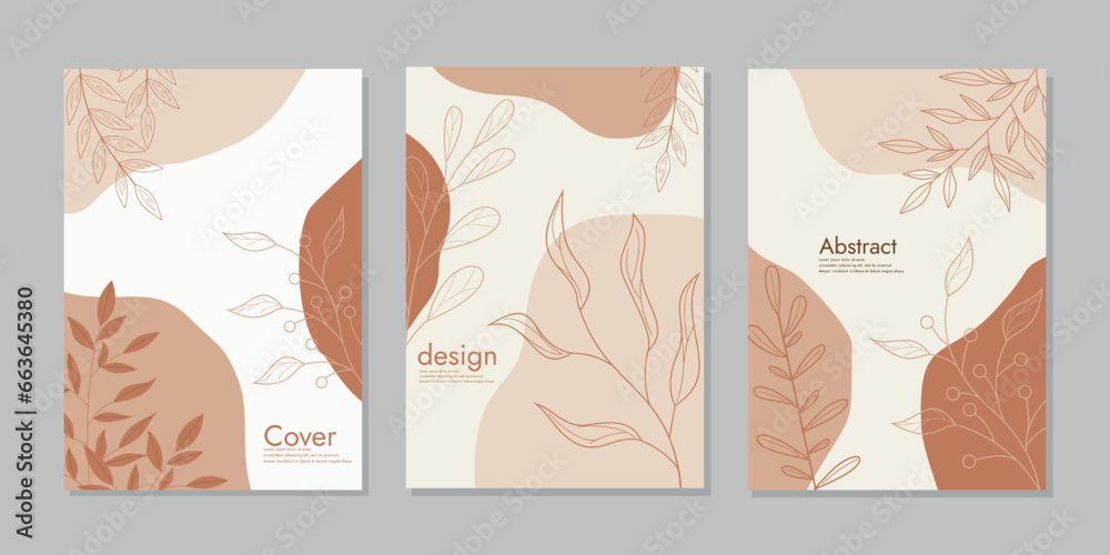 Cover design with floral pattern. Hand drawn creative flowers. size A4 For school books, notebooks, flier, books, diaries, planners, brochures, catalogs