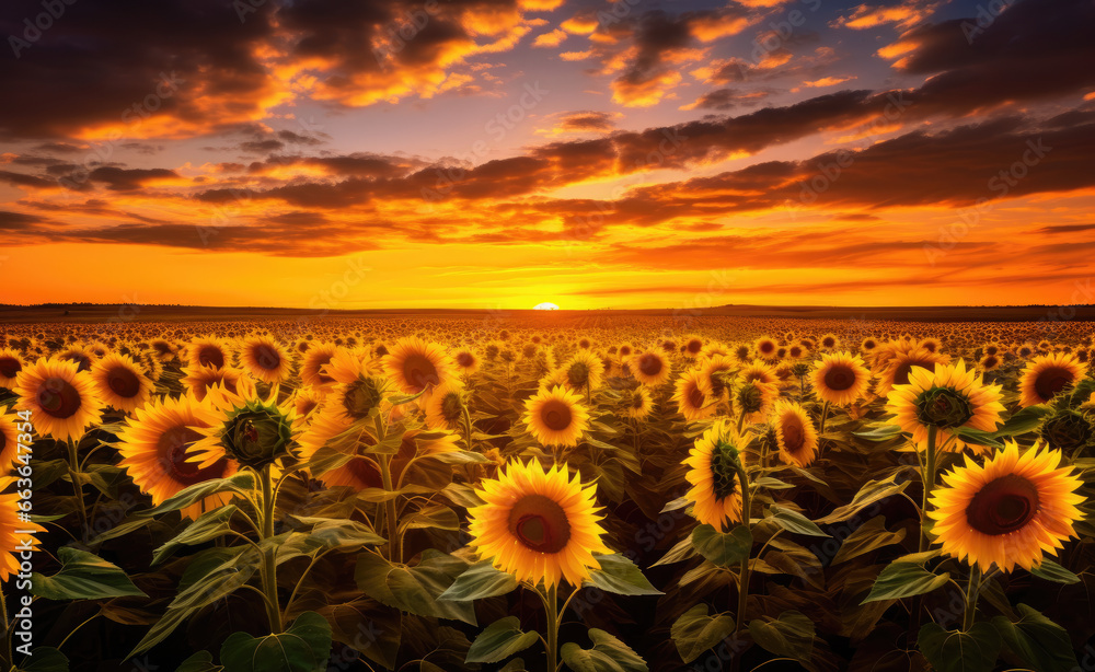sunflowers are in a field and sun shines on them