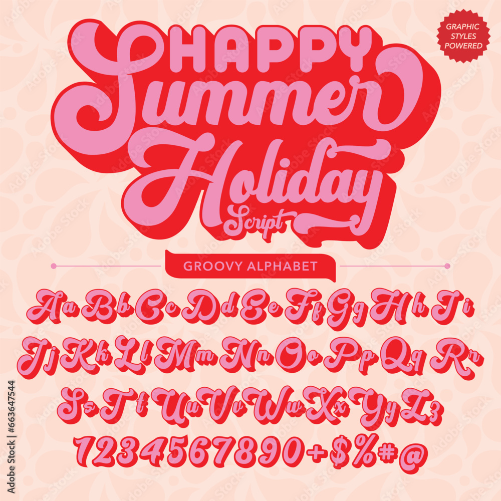 Abstract Summer Holiday Script Retro Font template