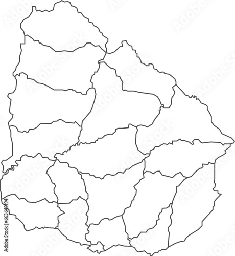 Map of Uruguay with detailed country map, line map.