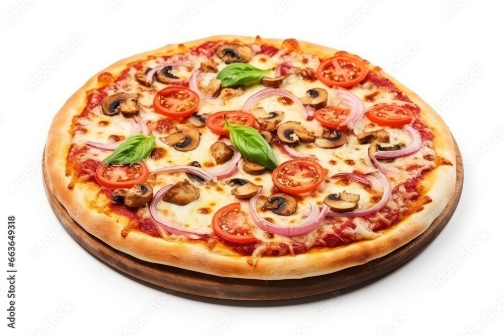 Pizza isolated on white background.