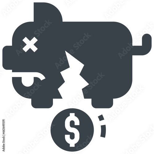 financial glyph style icon