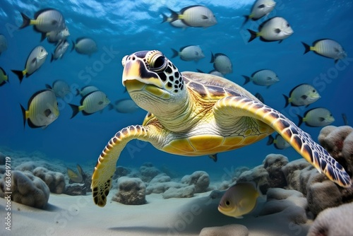 turtle swimming in water © SAJEDA