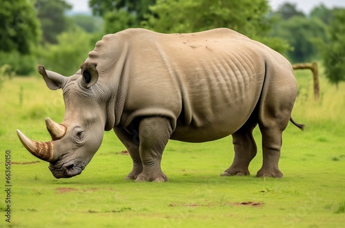 rhino in the zoo