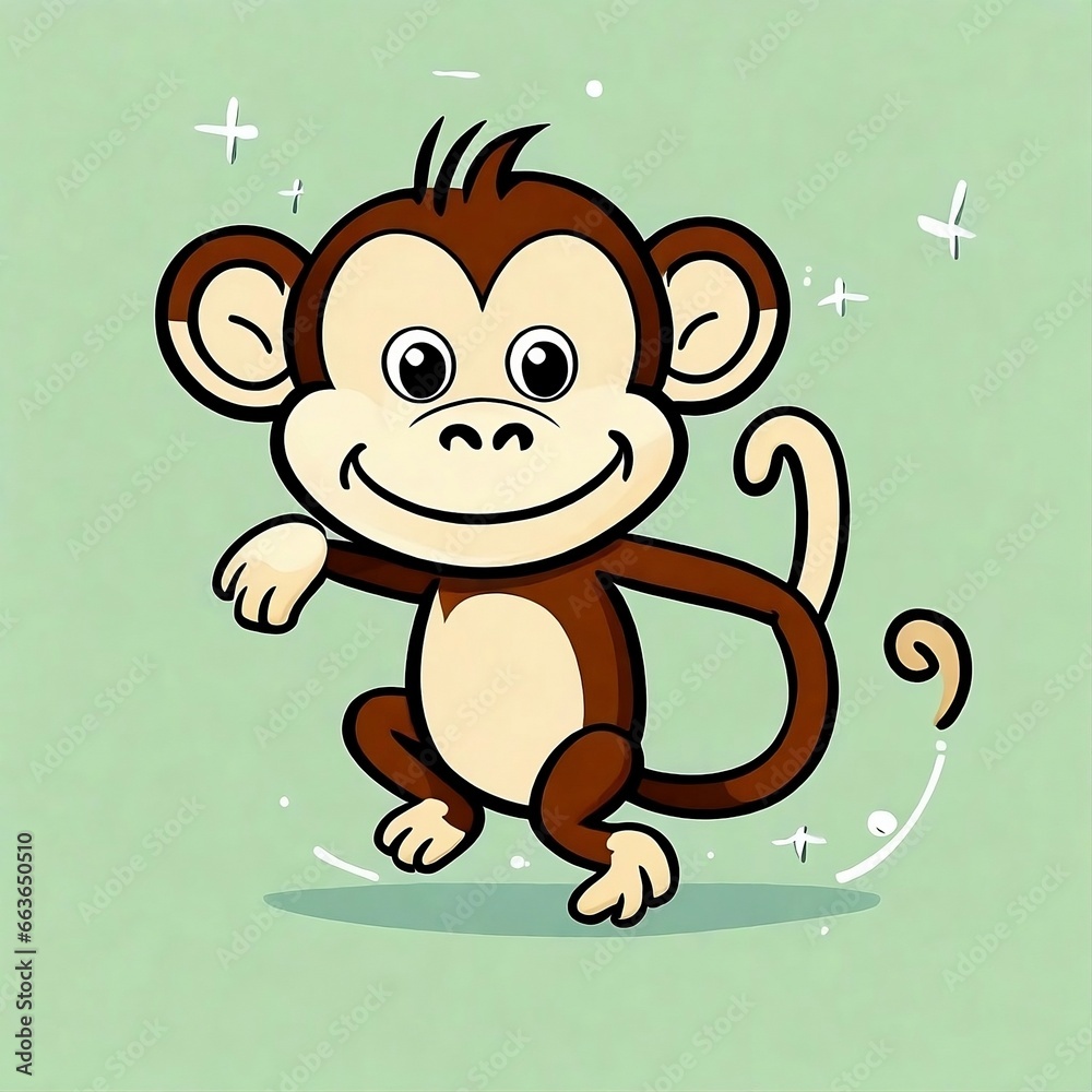 Obraz premium a nonhuman primate mammal with the exception usually of the lemurs and tarsiers especially : any of the smaller longer-tailed catarrhine or platyrrhine primates as contrasted with the apes