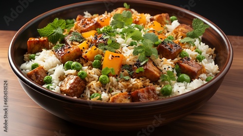 rice with vegetables and chicken