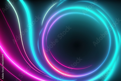 ネオンの渦背景素材（neon swirl background material）