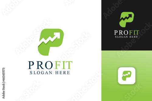 Business profit logo design. Letter P initial logo for business finance company logo