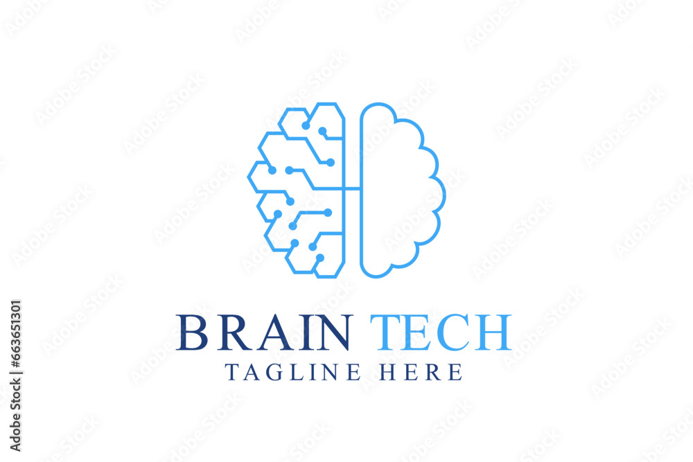 brain logo suitable for technology logo design. brain tech vector logo template. Artificial intelligence logo brain logo suitable for technology logo design. brain tech vector logo template. Artificial intelligence logo