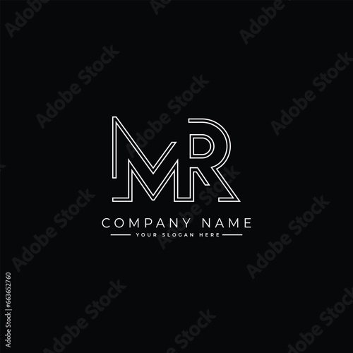 Initial MR Vector Logo - Elegant Monogram Template for letter M and R for your Business