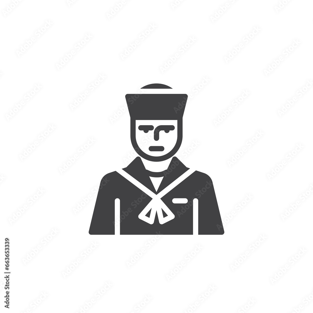 Navy sailor vector icon Navy sailor vector icon