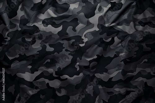 Stealth camo in black and greys, military material texture