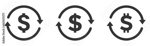 Trendy currency conversion flat vector icons set photo