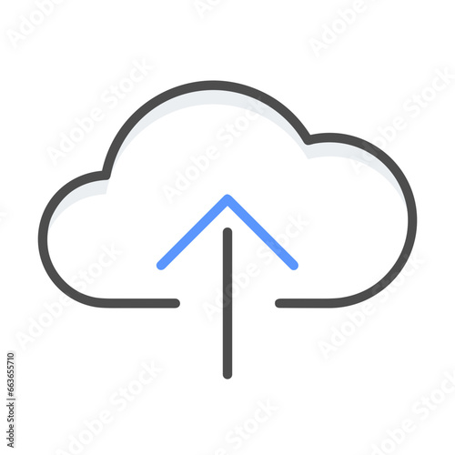 Cloud storage icon symbol vector image. Illustration of the database server hosting cloud system digital design image © Melvin