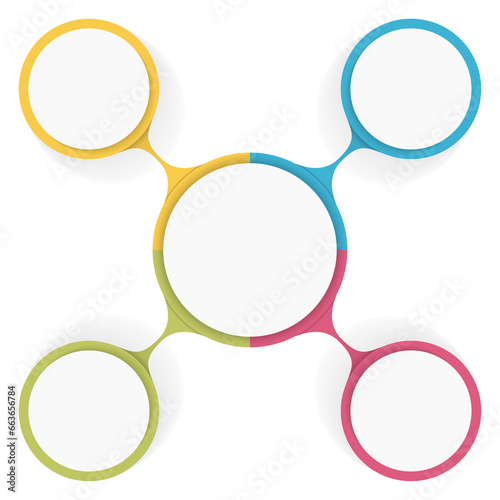 Circle infographic template with four steps or options, process chart