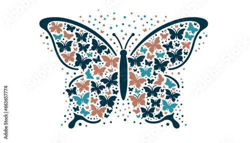butterfly silhouette colorful design