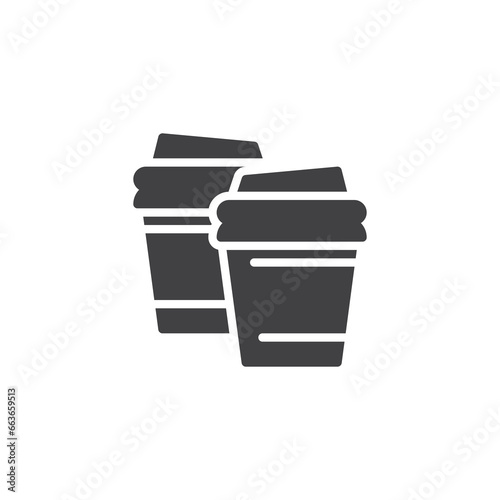 Take-out coffee with cap vector icon