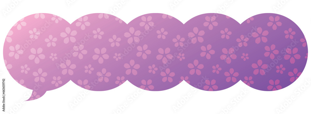 Vector illustration of Speech bubbles 10 [gradation cherry blossom pattern (purple)]