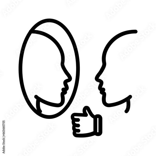 Black line icon for Affirmation