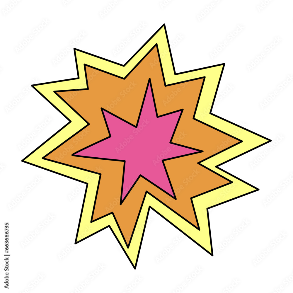 Groovy 60 Sticker Set _ Rainbow Star Explode Groovy 60 Sticker Set _ Rainbow Star Explode