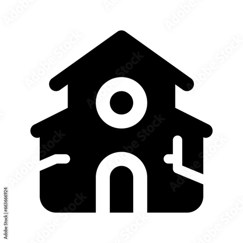 haunted house glyph icon