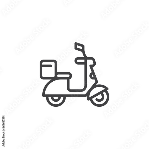 Delivery scooter line icon