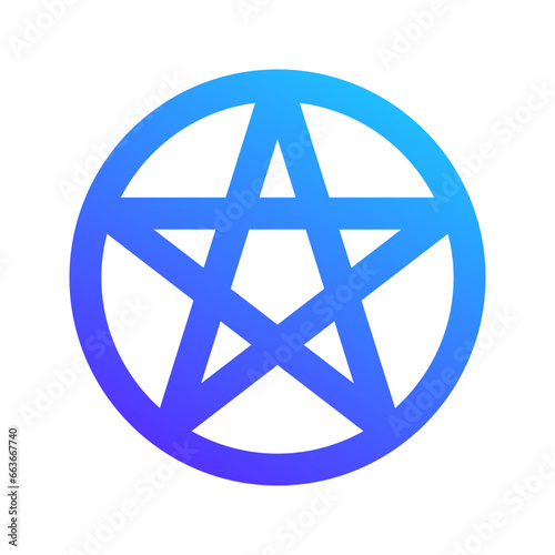 pentagram gradient line icon