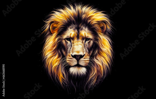 A portrait of a Angry lion face with a flame Fire  wallpaper   digital art   Watercolor   Generated with AI