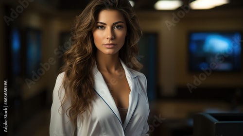 Wallpaper Mural Indian woman doctor at hospital corridor. Torontodigital.ca