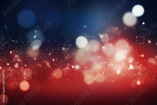 Red and blue glitter vintage lights background. defocused