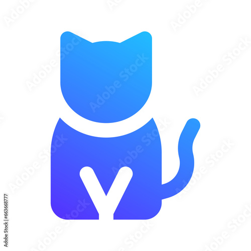 black cat gradient fill icon