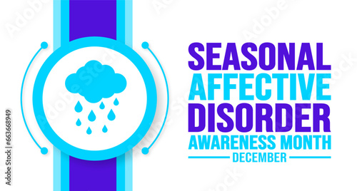 December is Seasonal Affective Disorder Awareness Month background template. Holiday concept. background, banner, placard, card, and poster design template with text inscription and standard color. photo