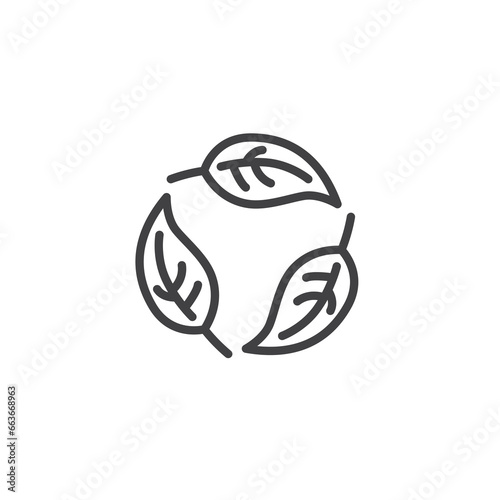 Biodegradable sign line icon