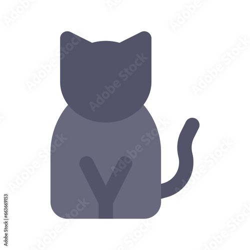 black cat flat icon