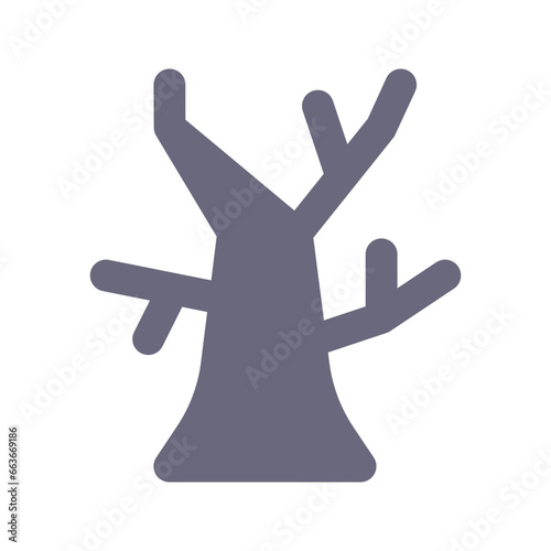dead tree flat icon