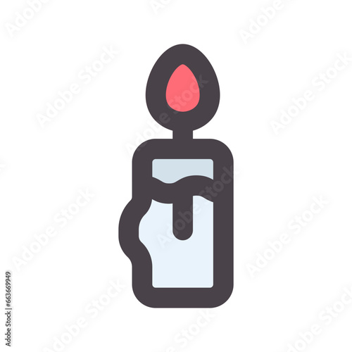 candle flat line icon