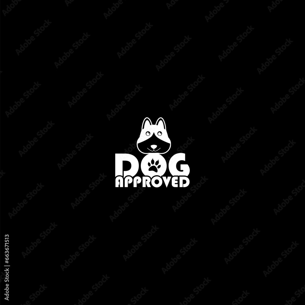 Dog approved icon icon isolated on dark background