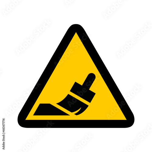 défense afficher coller affiche danger triangle jaune panneau signalisation danger