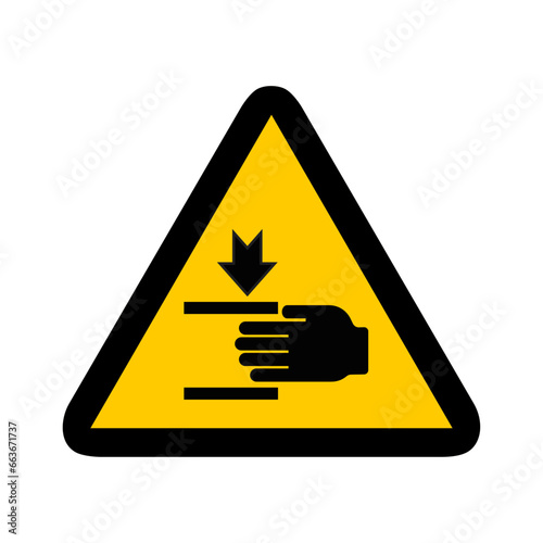 ecraser main triangle jaune panneau signalisation danger