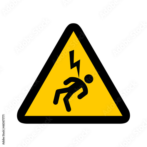 danger électrique électrocuté triangle jaune panneau signalisation danger