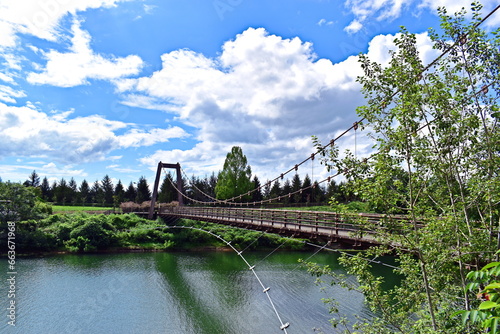 吊り橋　広島　備北丘陵公園　国営備北丘陵公園 photo