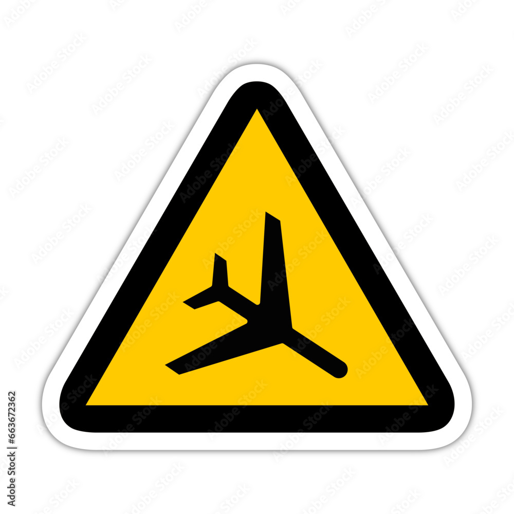 Un Autocollant Noir Et Blanc D'un Avion Avec Un Cercle Qui Dit A&eacute;roport Dessus. | Vecteur Premium