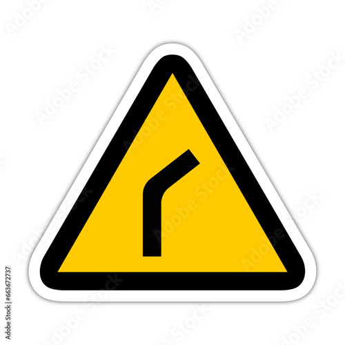 route droite triangle jaune panneau signalisation danger relief