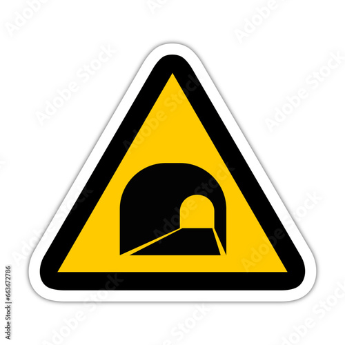 tunnel route danger triangle jaune panneau signalisation danger relief