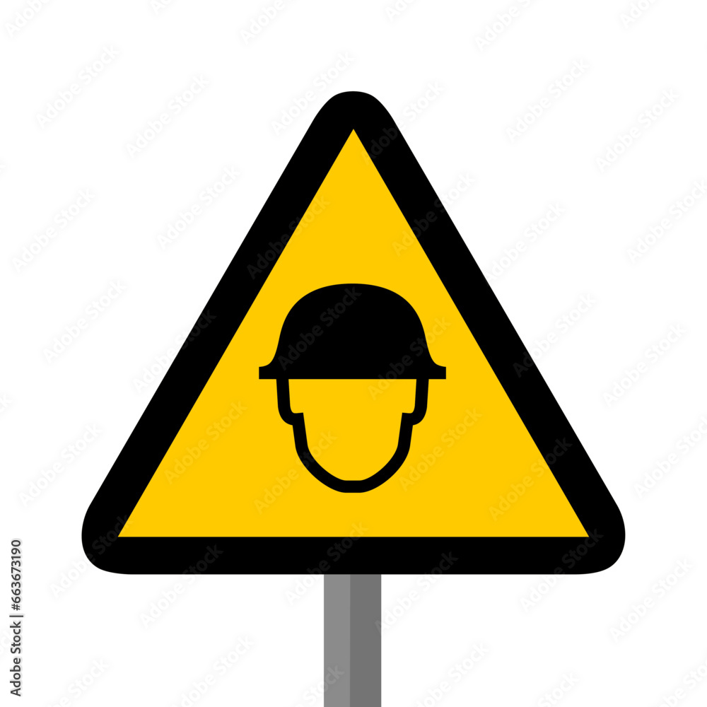 casque chantier triangle jaune panneau signalisation danger casque chantier triangle jaune panneau signalisation danger