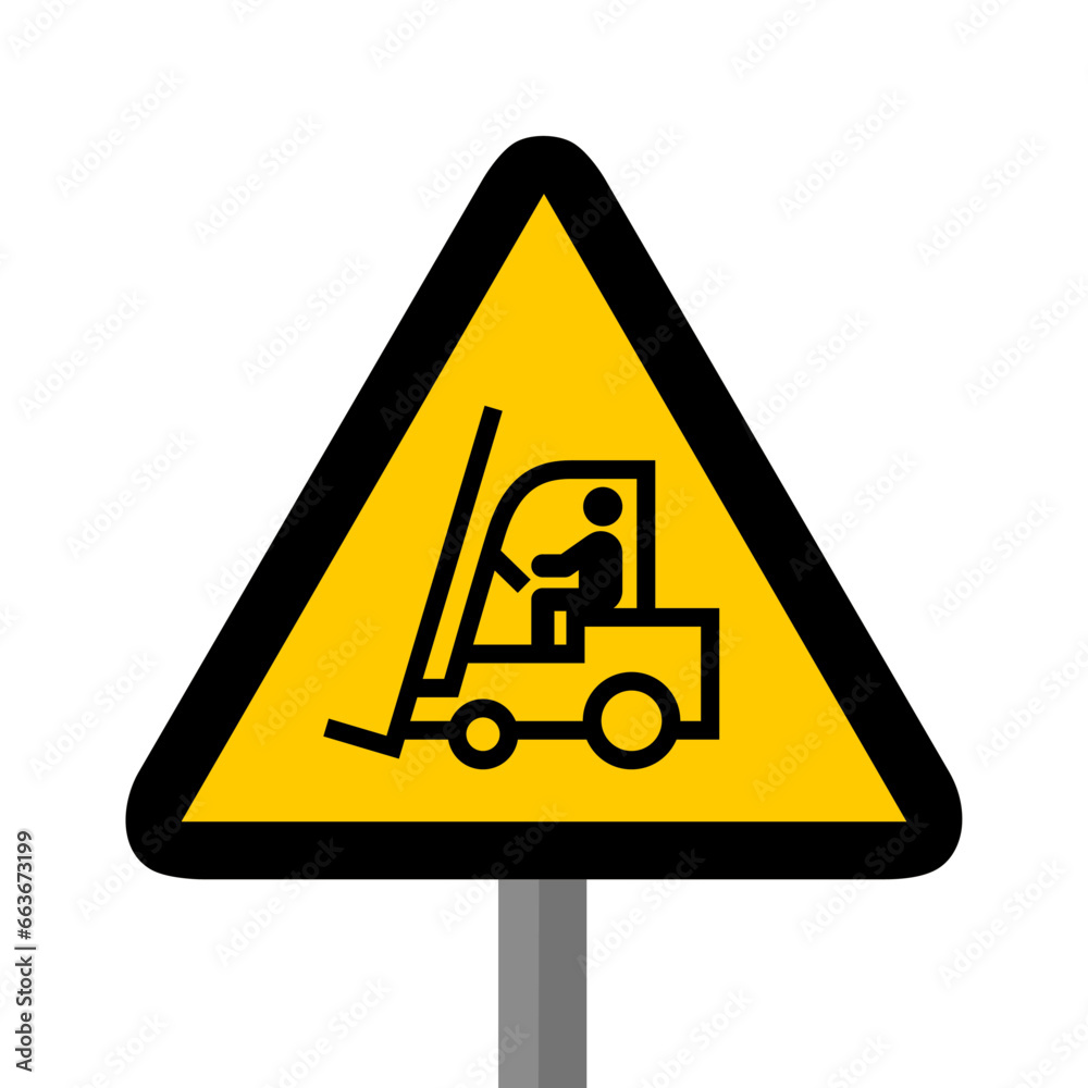 chariot élévateur manitout manutention danger triangle jaune panneau signalisation danger chariot élévateur manitout manutention danger triangle jaune panneau signalisation danger