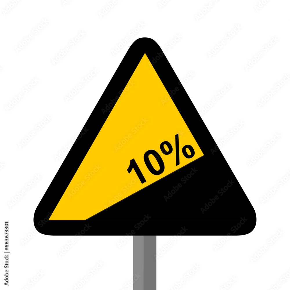 pente montée route triangle jaune panneau signalisation danger pente montée route triangle jaune panneau signalisation danger