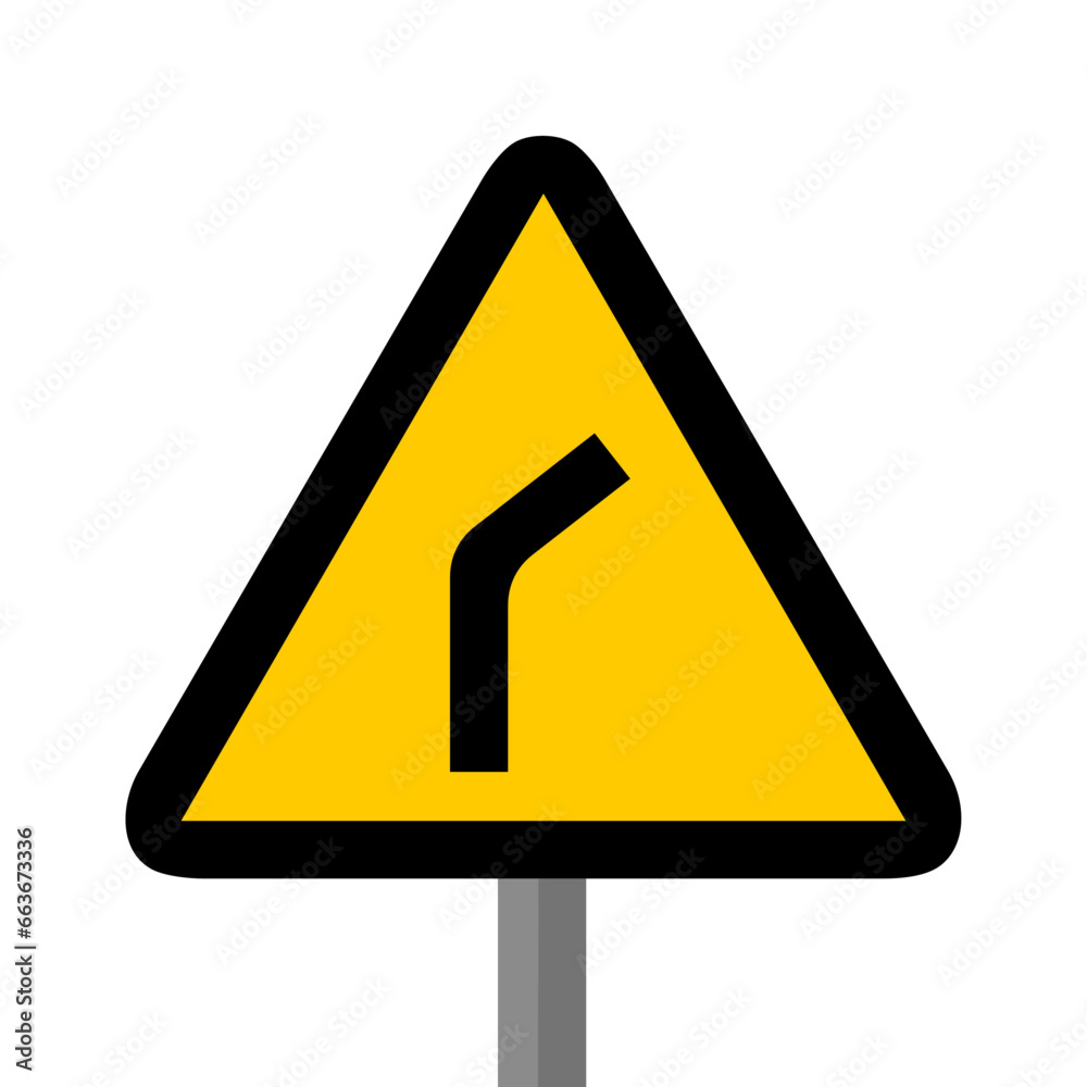 route droite triangle jaune panneau signalisation danger route droite triangle jaune panneau signalisation danger